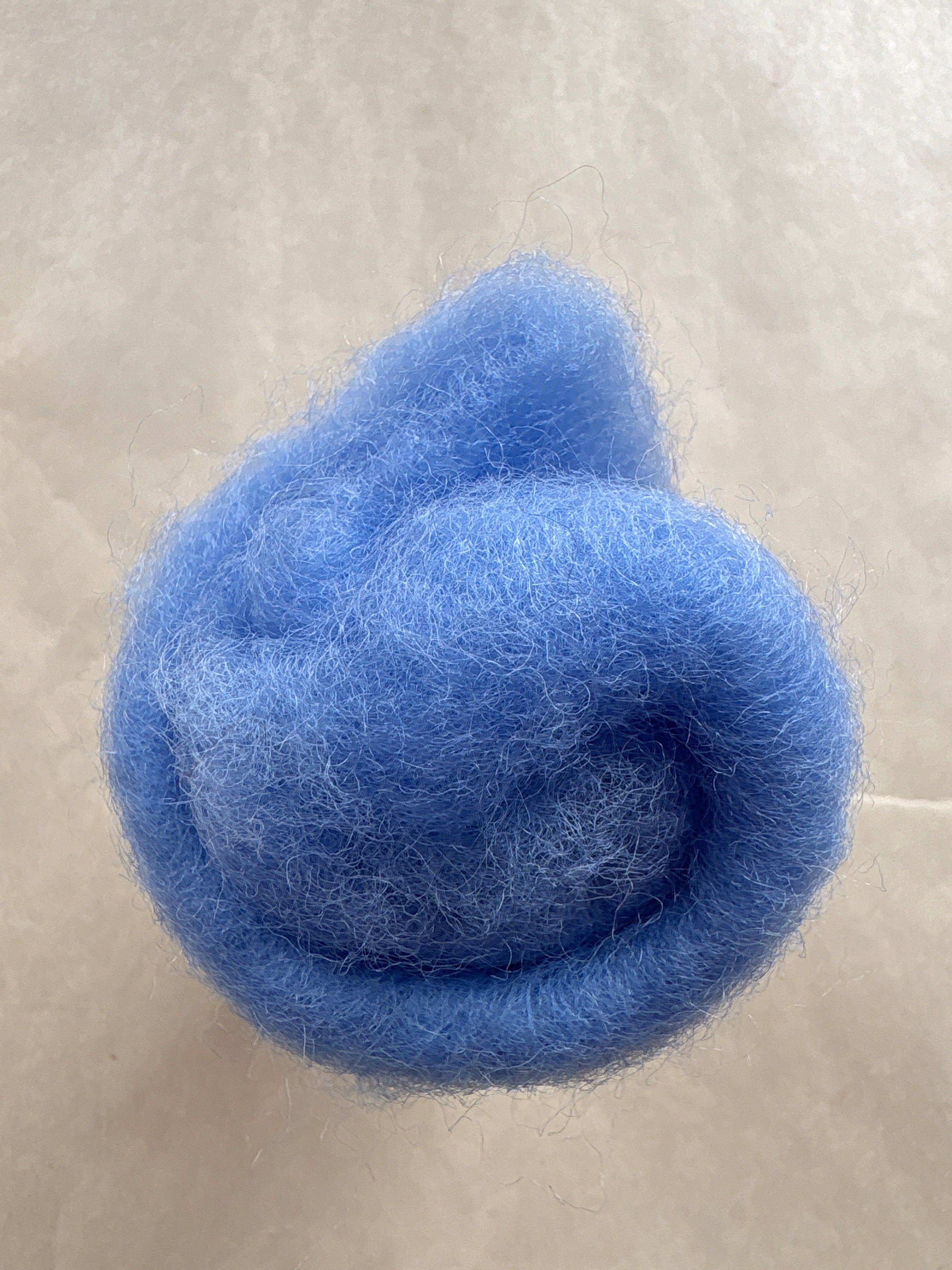 Lake Blue Felt Carded New Zealand Wool