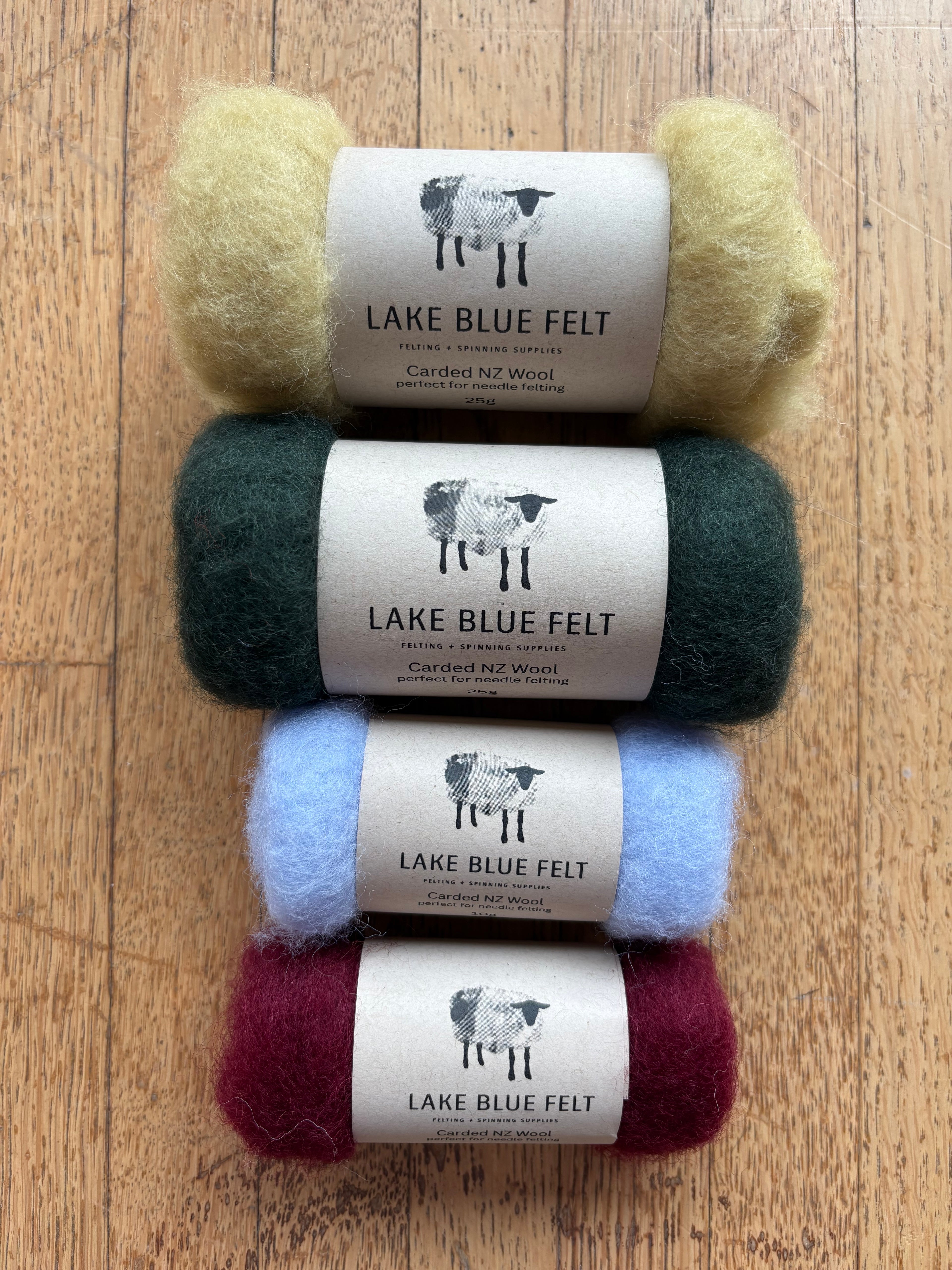 Lake Blue Felt Carded New Zealand Wool