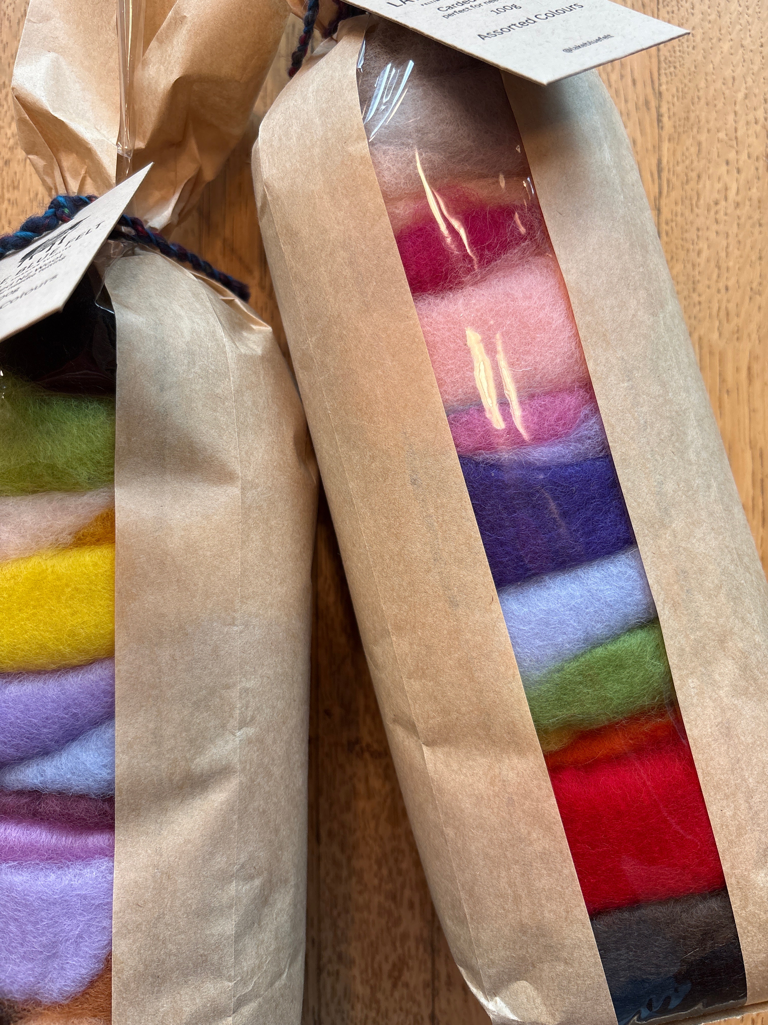 Lake Blue Felt Carded Wool Assorted Colours 100g Bag