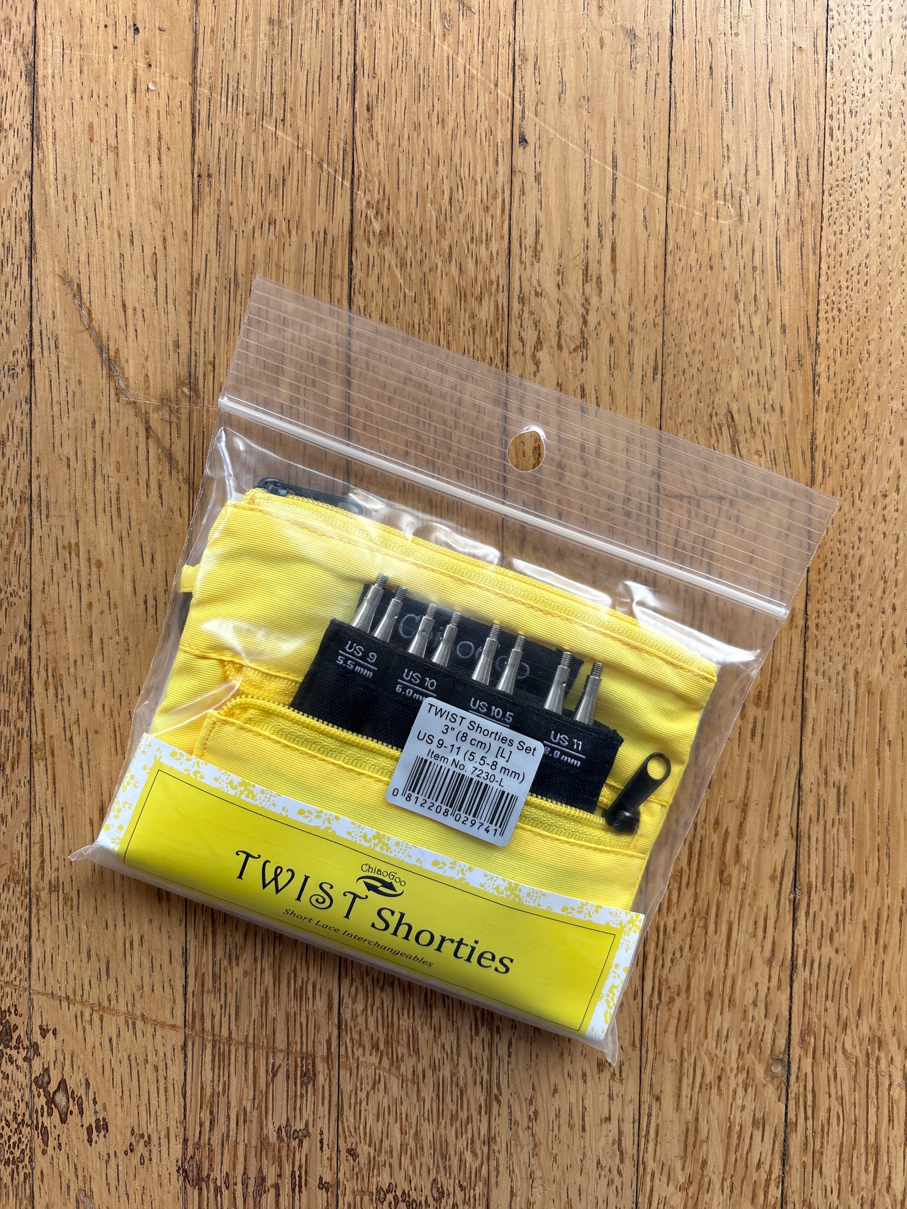 Twist Yellow Shorties 3" (8cm) [L] (5.5-8.0mm) - Interchangeable Needles Set