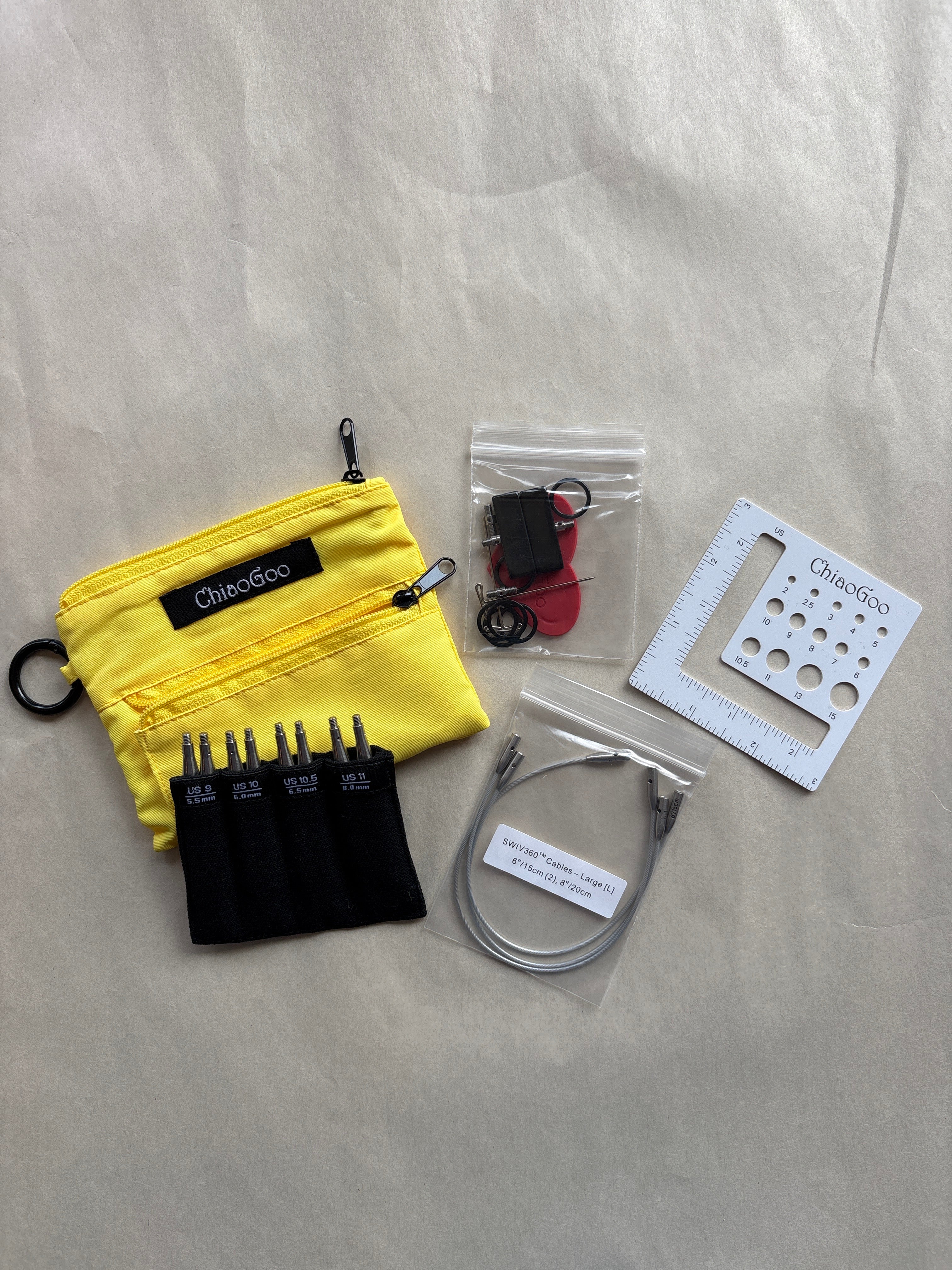 Twist Yellow Shorties 3" (8cm) [L] (5.5-8.0mm) - Interchangeable Needles Set