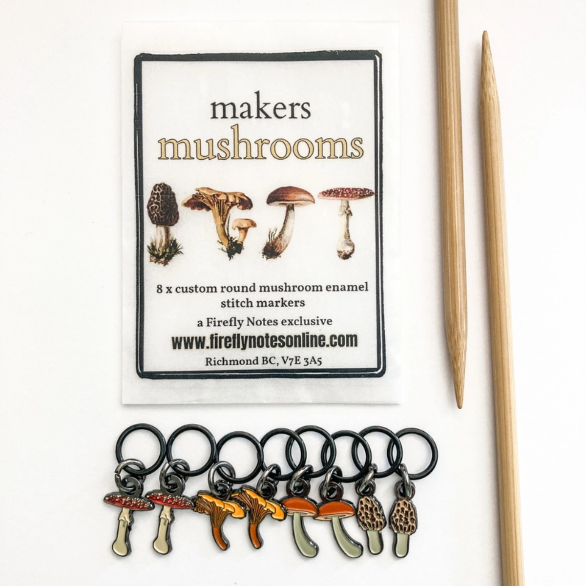 Stitch Markers - Makers' Mushrooms