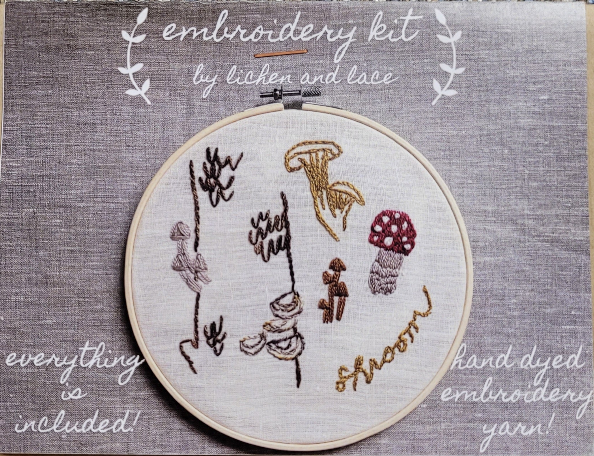 Lichen and Lace Embroidery Kit